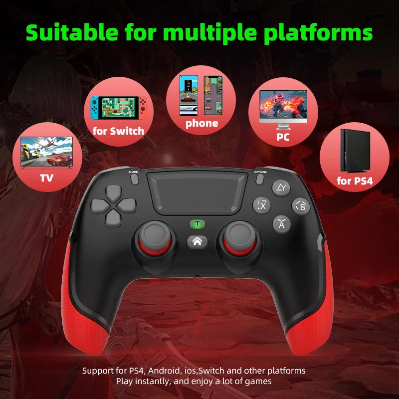 VILCORN Wireless Vibration Gamepad PS4 Game Controller With Macro Programming Joystick for PS4 SLIM PRO Kakarotto