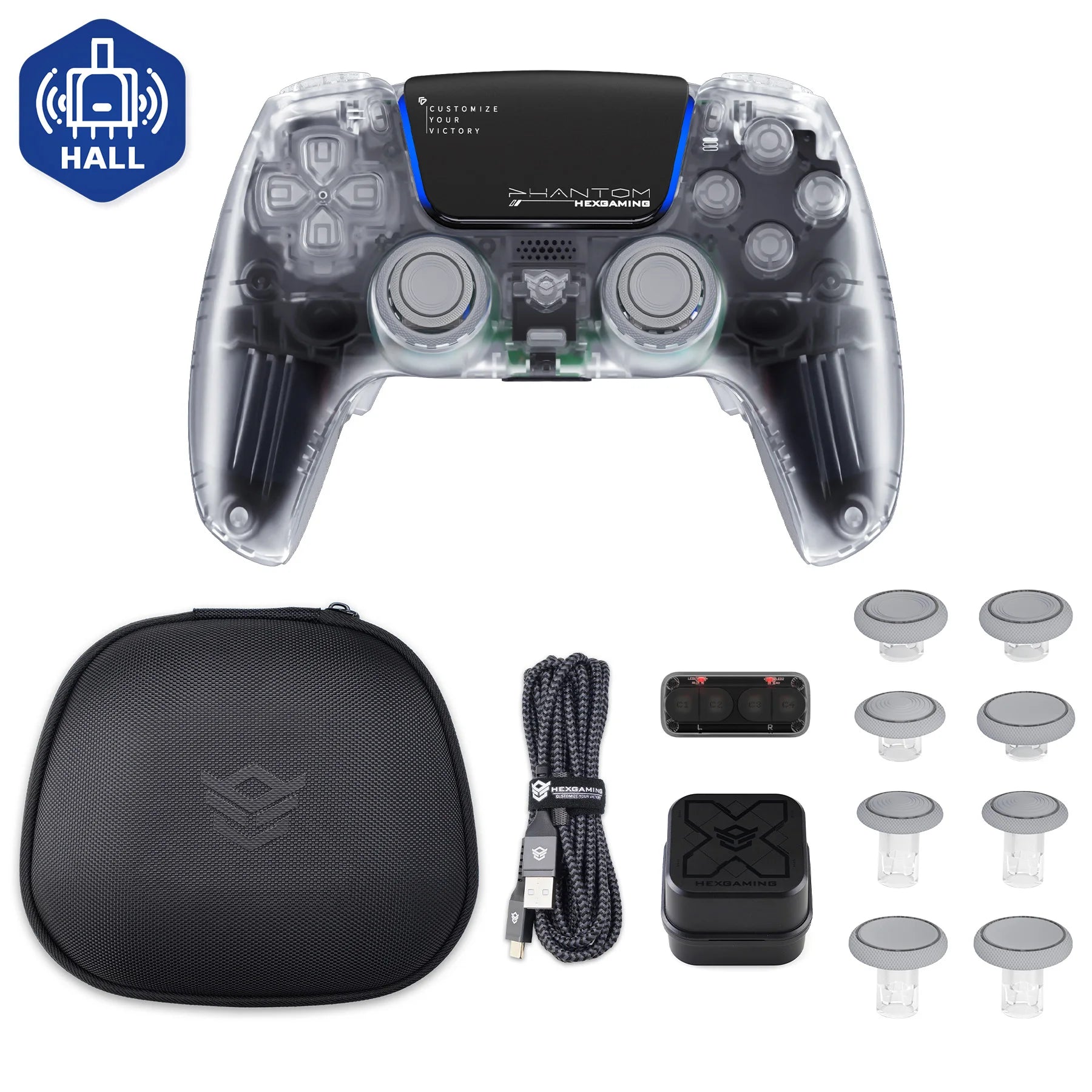 HEXGMING PHANTOM wireless controller Bluetooth Hall joystick game controller compatible with PS5 Elite   PC computer Steam