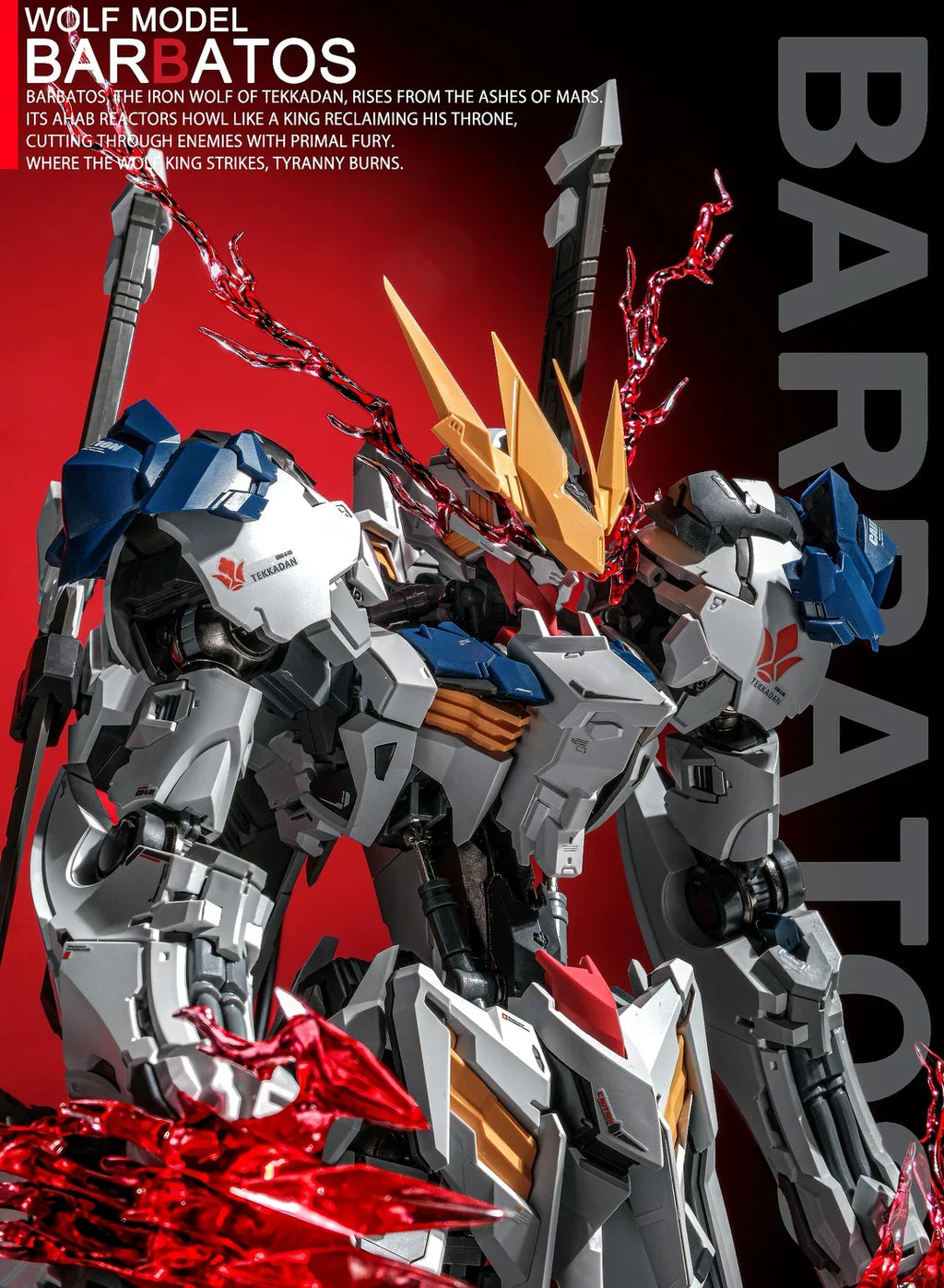 1/100 Wolf Model Barbatos Assembly Model Kit Wolf Technology Alloy Skeleton Action Figure Doll Statue Collection Model Toys Gift