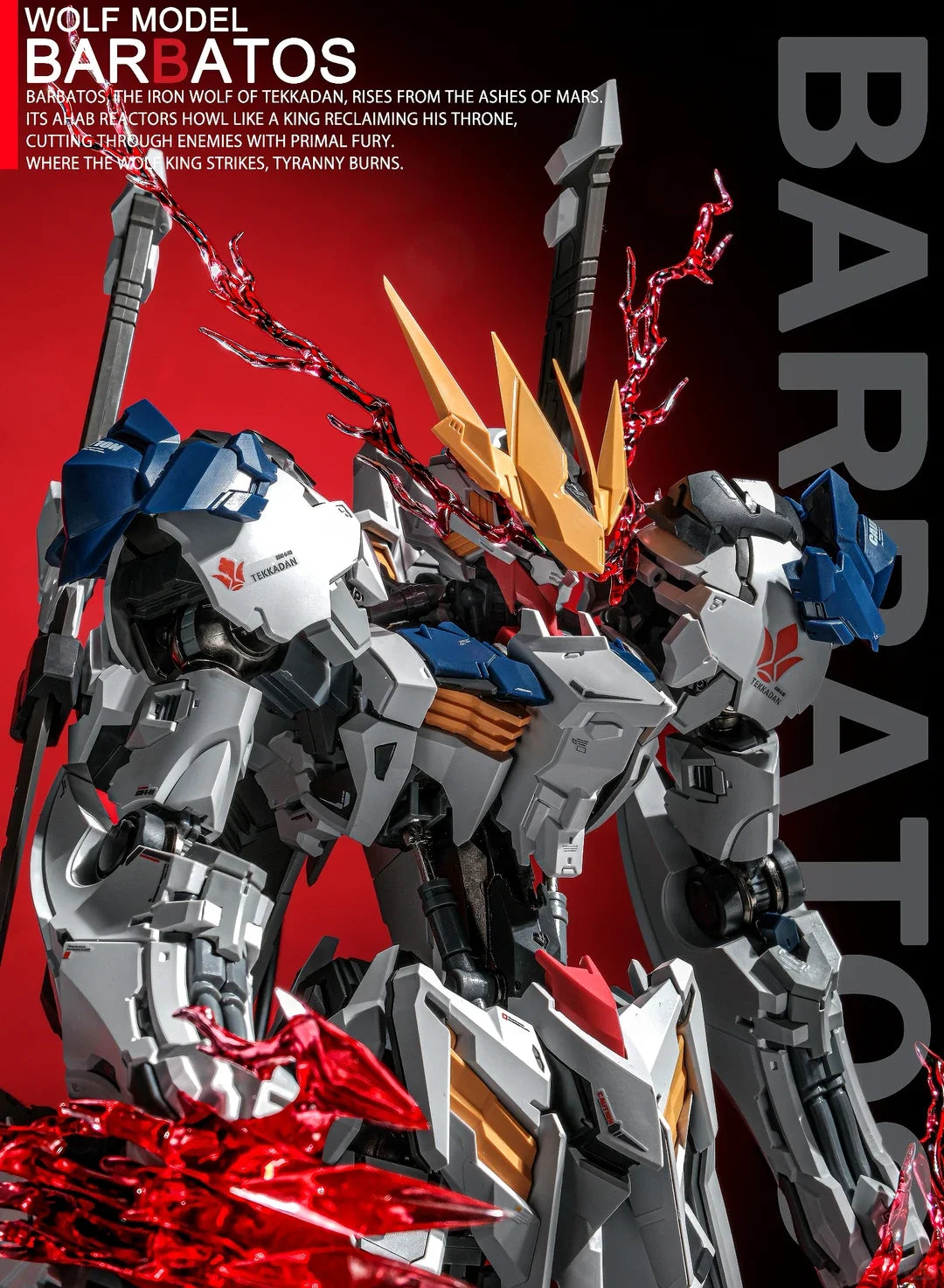 1/100 Wolf Model Barbatos Assembly Model Kit Wolf Technology Alloy Skeleton Action Figure Doll Statue Collection Model Toys Gift