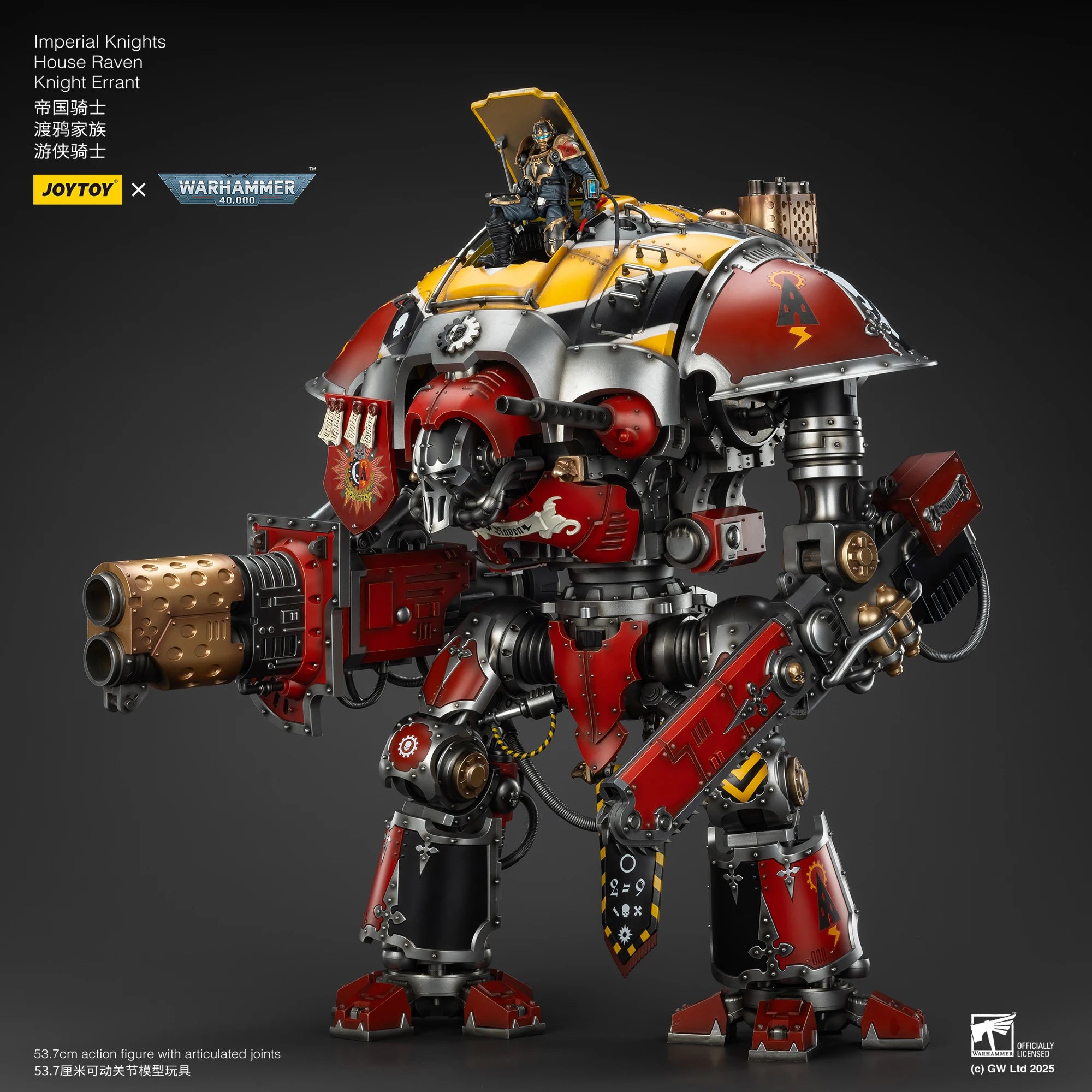 JOYTOY Warhammer 40K 1/18 Imperial Knights House Raven Knight Errant Action Figure 53.7cm Mini Soldier Model For Collection