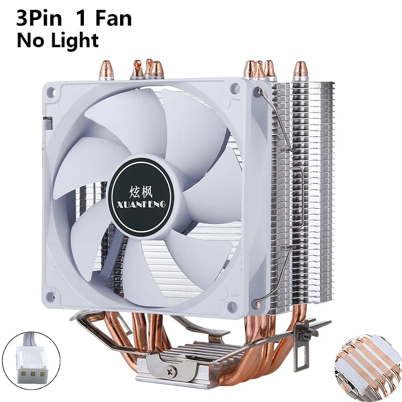 XUANFENG CPU Cooler Fan Computer x79 x99 Processor 2/4/6 Heat pipe 4pin/PWM Compatible LGA2011-3 2066 115x 1200 1700 AMD AM4 AM5