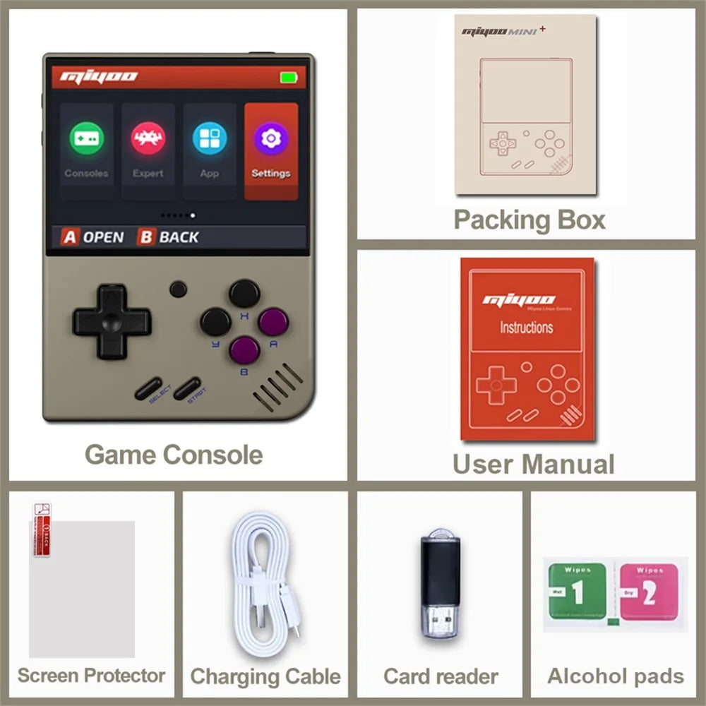 Miyoo Mini+ Classic Retro Handheld Game Console Players IPS Screen Portable Mini Plus Video Games Consoles Christmas Gift Pocket