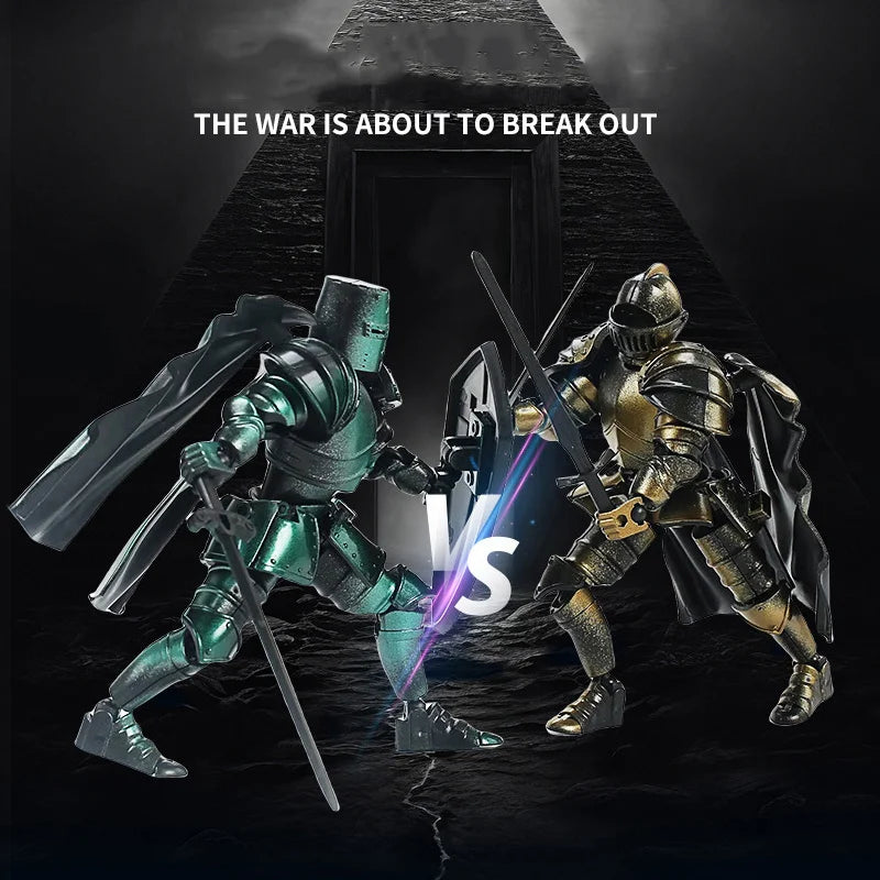 Middle Ages Warrior Action Figure Toys Retro Joint Mobility Knights Collectible Model Toy For Kids Adult Stress Relieving Gifts