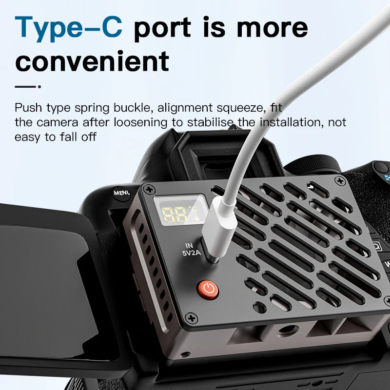 COMAN E11 Ultra Quiet Camera Cooling Fan High Speed Radiator Heat Sink Kit For DSLR Cameras 4K Video Sony Canon Nikon