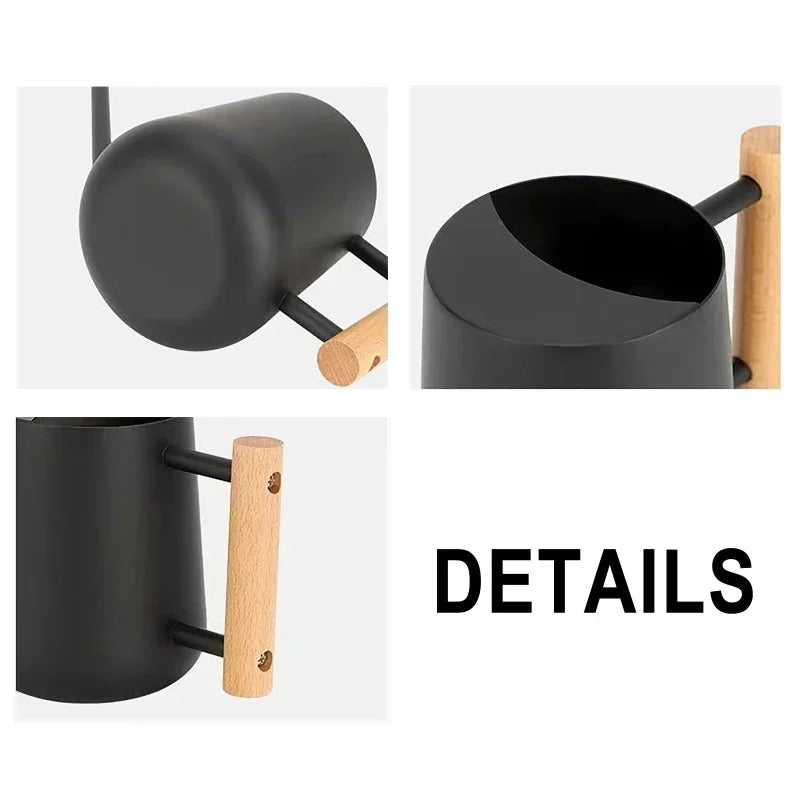 1000ML Stainless Steel Long Mouth Green Plant Watering Can Can Use Handle Perfect Watering Flower Plants Shower For Garden