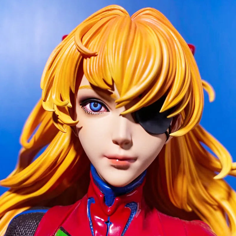 46 cm große Soryu Asuka Langrey Rei Ayanami Ver Figur in enger Lederjacke, PVC, Anime-Actionfigur, Spielzeugstatue, Figurenmodell, Kinderspielzeug