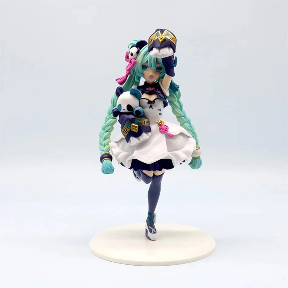 18CM Anime Hatsune Miku Figure National Style Fashion Panda MODERNCHINA Model Toy Gift Collection Action Figure PVC