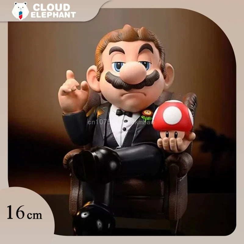Фигура Super Mario Bros. Кръстникът, екшън фигурка Mario Puzo, фигурка играчки, колекция, модел 15,5 см, PVC гъба, подаръци за рожден ден