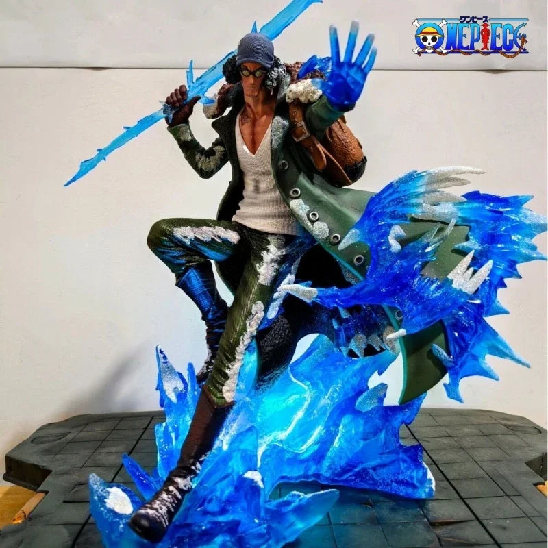Aokiji Kuzan Action Figurine One Piece Anime Figure Gk Pvc 2 Heads 2 Hands Statue Model Collection Room Decoration Toy Gifs 30cm