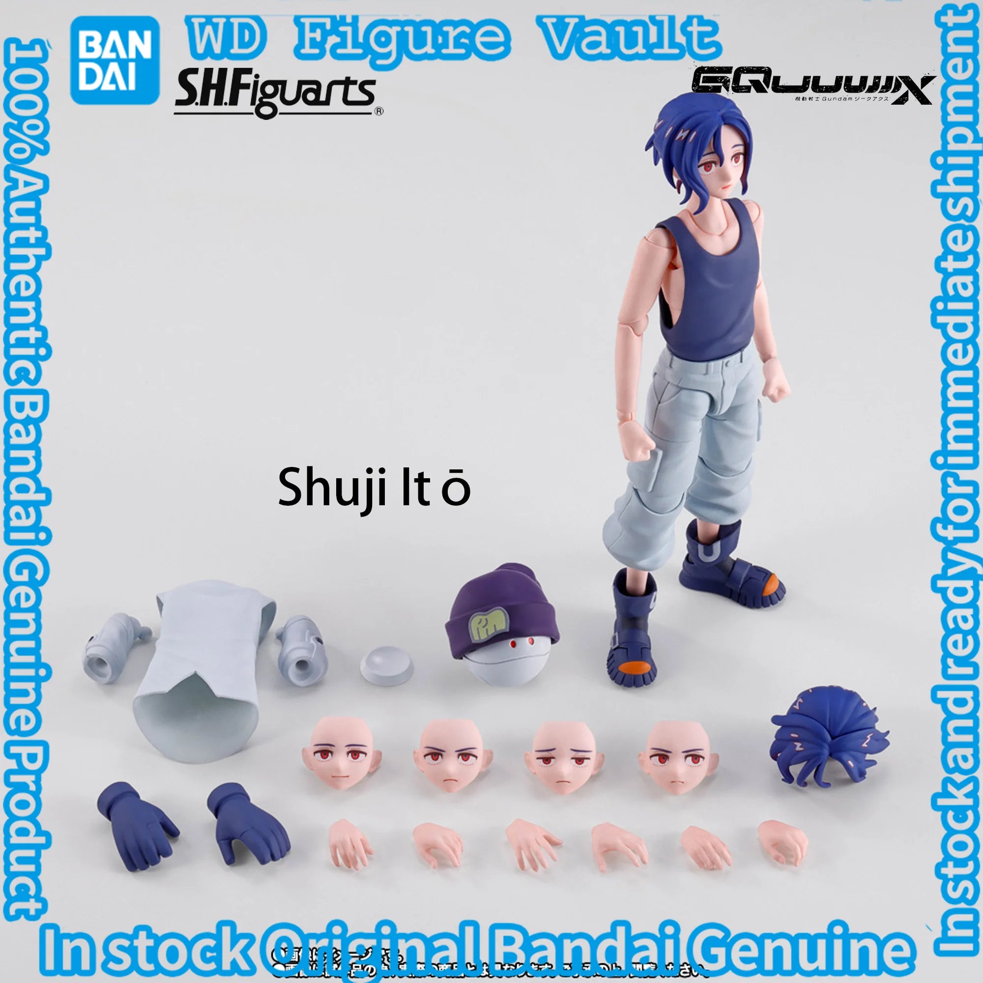 In stock Bandai S.H.Figuarts  Gundam GQuuuuuuX Shuji Ito Nyaan  Amate Yuzuriha (MACHU)  Figures Model Genuine Boxed Toy Gift