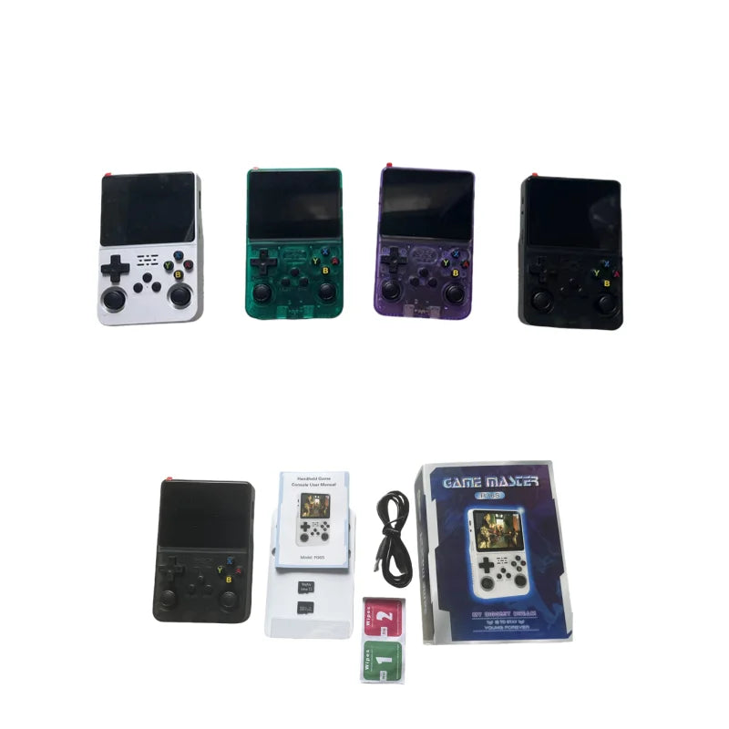 Console R36s 128gb Retro Handheld Video Game Console 3.5inch for Kids Gift with Protective Case and r36s Screen Protecter