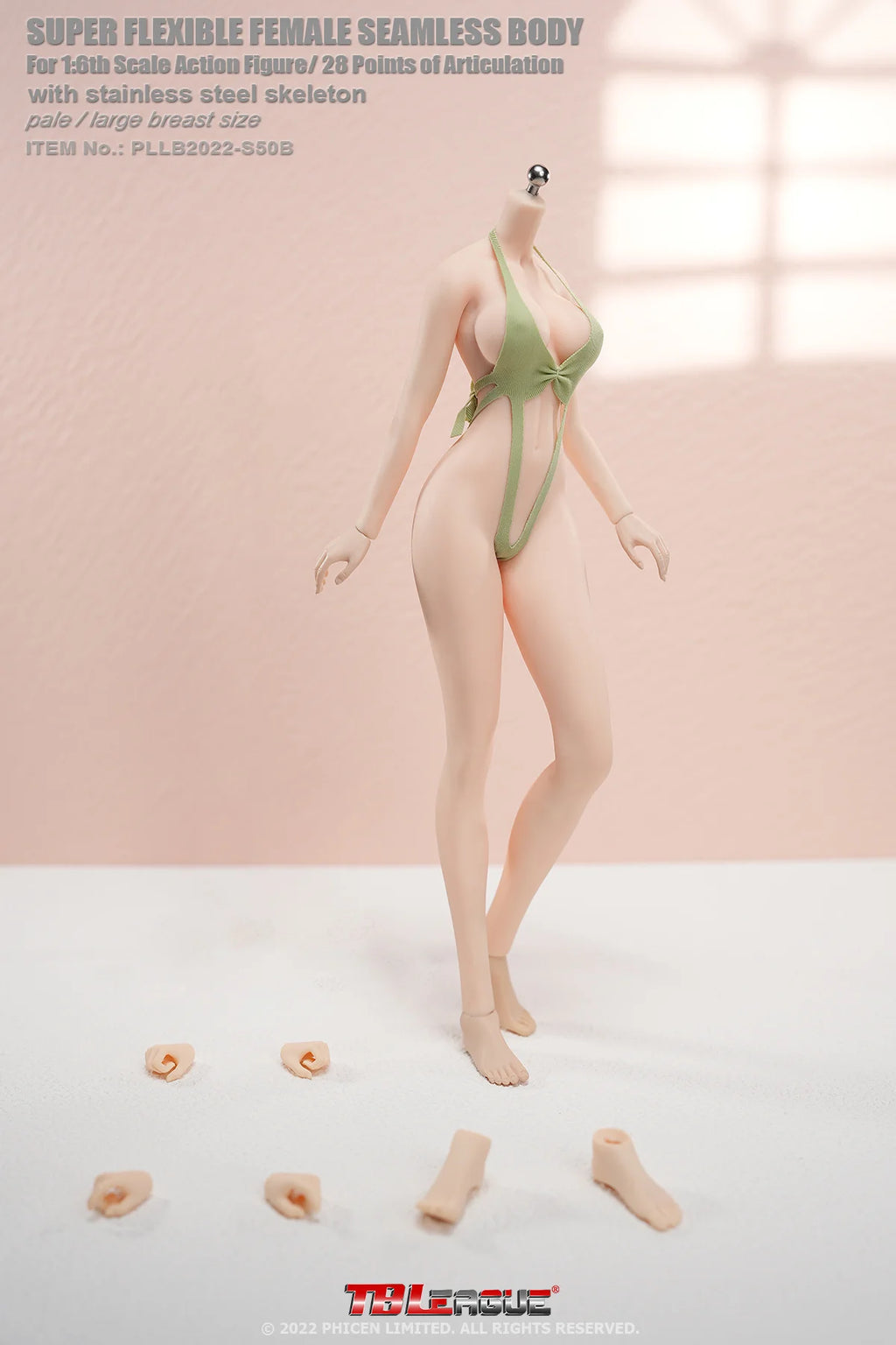 Tbleague Phicen 1/6 Weibliche Puppe mit superflexiblem Körper, ohne Kopf, sonnengebräunte/blasse Haut, kleine/mittlere/große Brust, 12 Zoll weibliche Actionfiguren