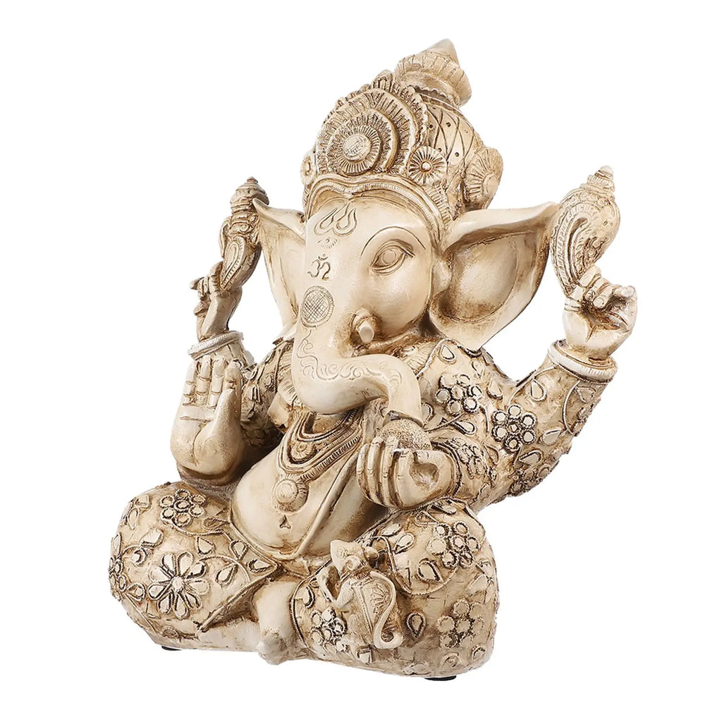 1 pc Elephant God Statue Resin Ganesha Statue Indian Ganesha Sculpture Home Desktop Decoration Hand Crafted Religious Sculpture