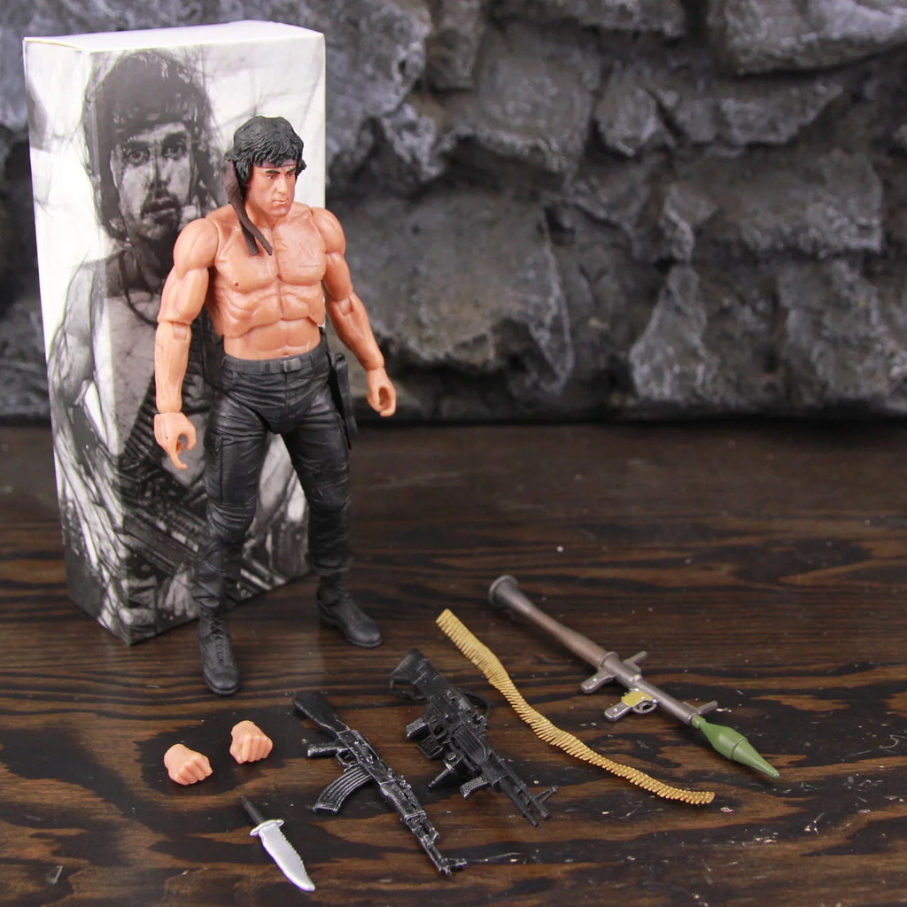 Classic Movie First Blood Ron Kim John J.R Ram bo 7" Action Figure Special Forces Soldier Avenger Sylvester Film Toys KO's NECA