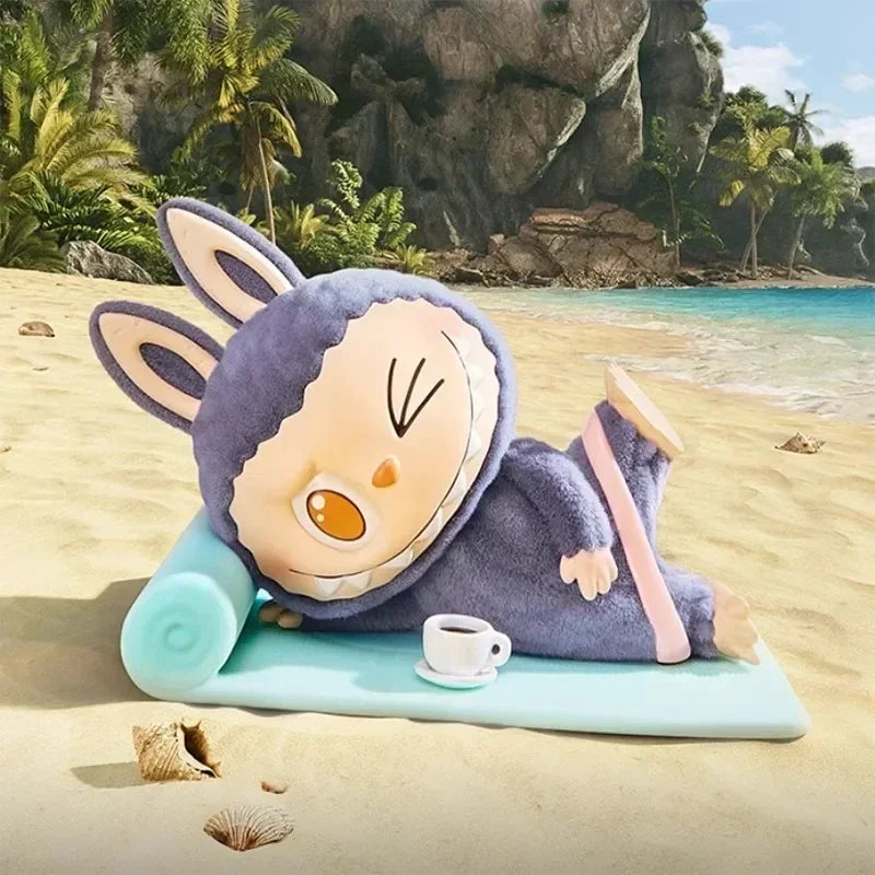 Authentic Popular POPMART THE MONSTERS Labubu Lazy Yoga Series Collectible Figurine Blind Box Toy Decoration Gift