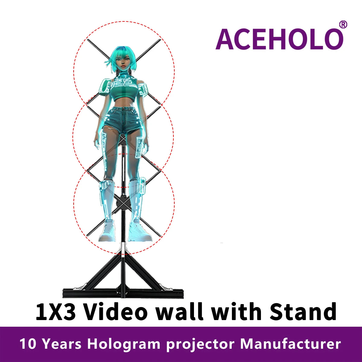 3pcs hologram projector video wall synchronization advertising hologram projector 3d led fan display for event new year