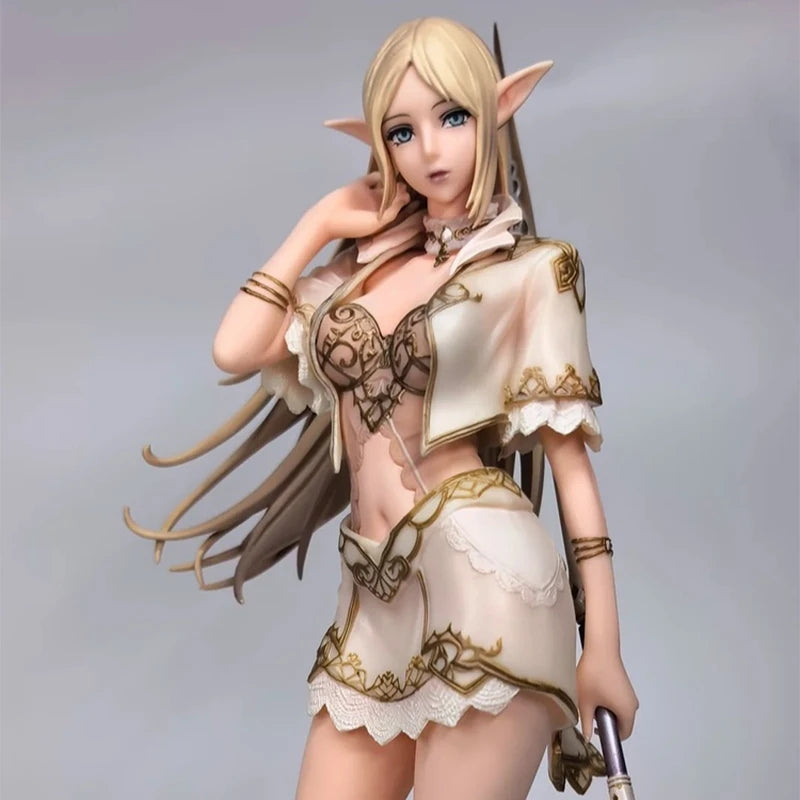 New 24cm 1/7 Anime Figure White Elf/Drow Girl Mage Pvc Action Figures Collection Model Desktop Decoration Trendy Toys In Stock