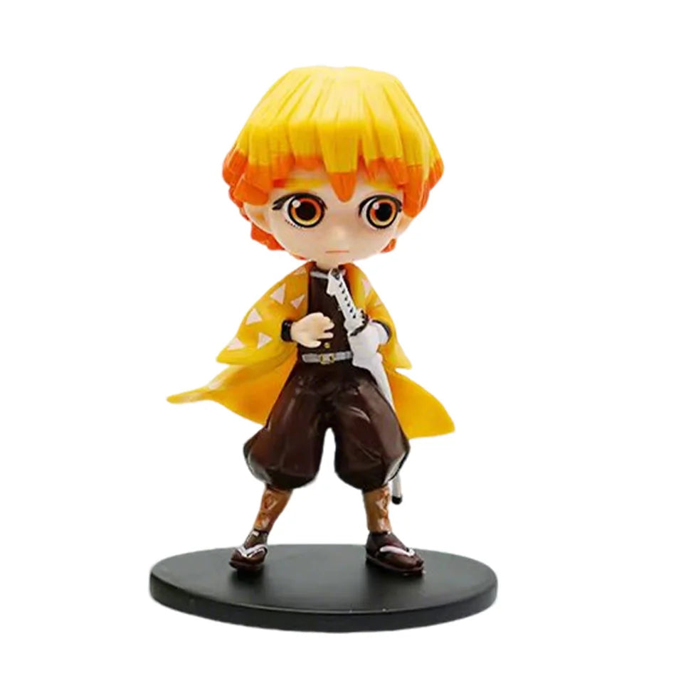 Demon Slayer Q Version Anime Figures 8Pcs Set Tanjiro Nezuko Hashira Collection PVC Model Birthday Christmas Gift for Kids