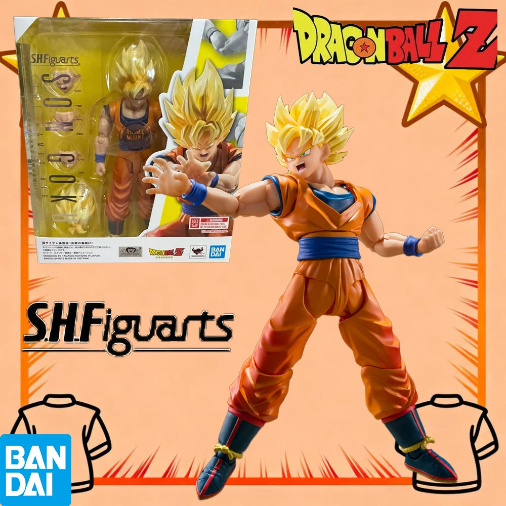 100% Authentic In Stock Bandai S.H.Figuarts Dragon Ball Z Super Saiyan Goku (Battle Opening) Action Figure Collection Model Toy