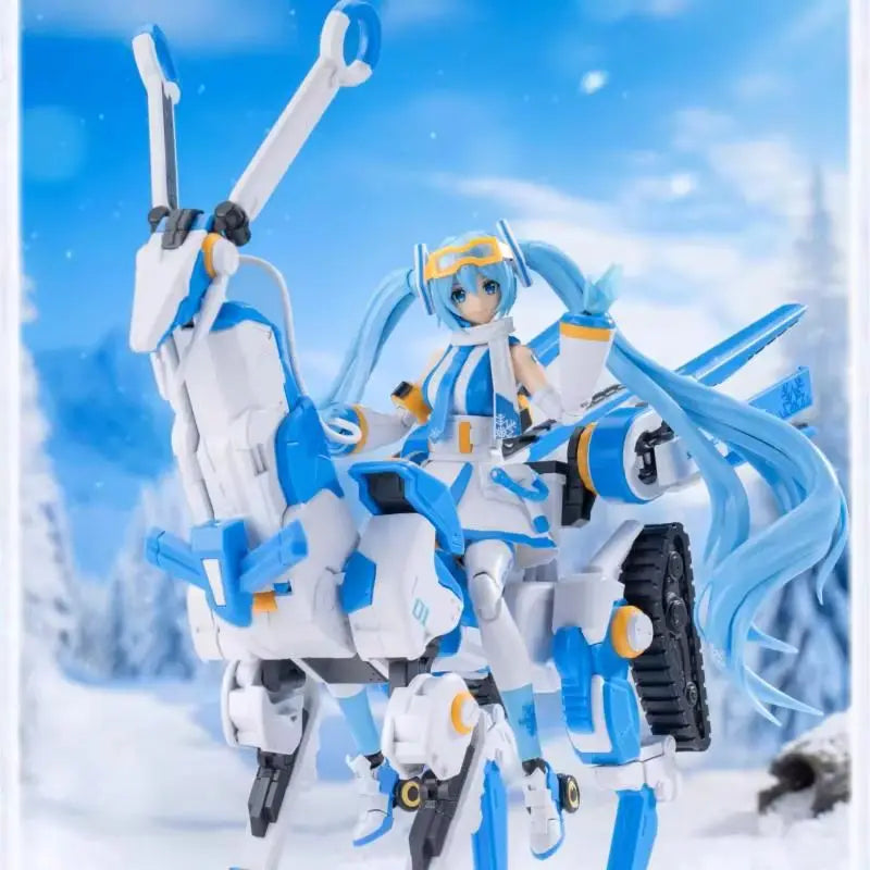 2026 New Hatsune Miku Snow Miku Echoing Frost Limited Edition Reindeer Snowmobile Assembly Model With Cloak Anime Figure Toy