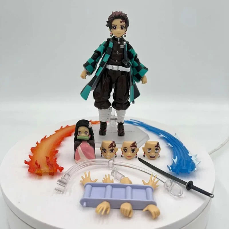 Anime Figure Figma Demon Slayer Tanjiro Kamado Nezuko Agatsuma Zenitsu Kyojuro Rengoku Action Figure Model Collection Toys Gifts