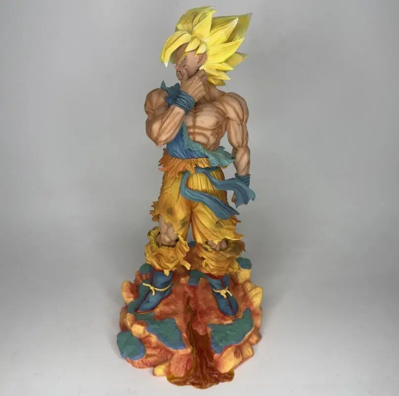 Dragon Ball Z First Super Saiyan Goku Battle Damaged Pinched Face Anime Figure Desktop Statue Collectible Gift For Anime Fans