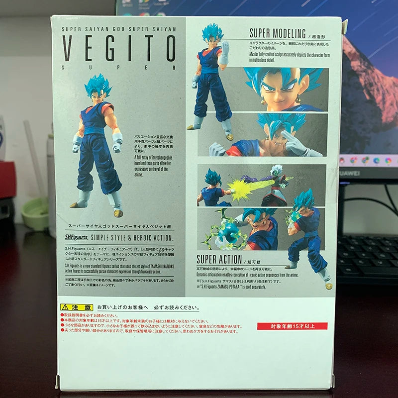 SHF Dragon Ball Super Saiyan Vegito екшън фигурка Бог Аниме DragonBall Gokou фигурка играчка коледен подарък колекция