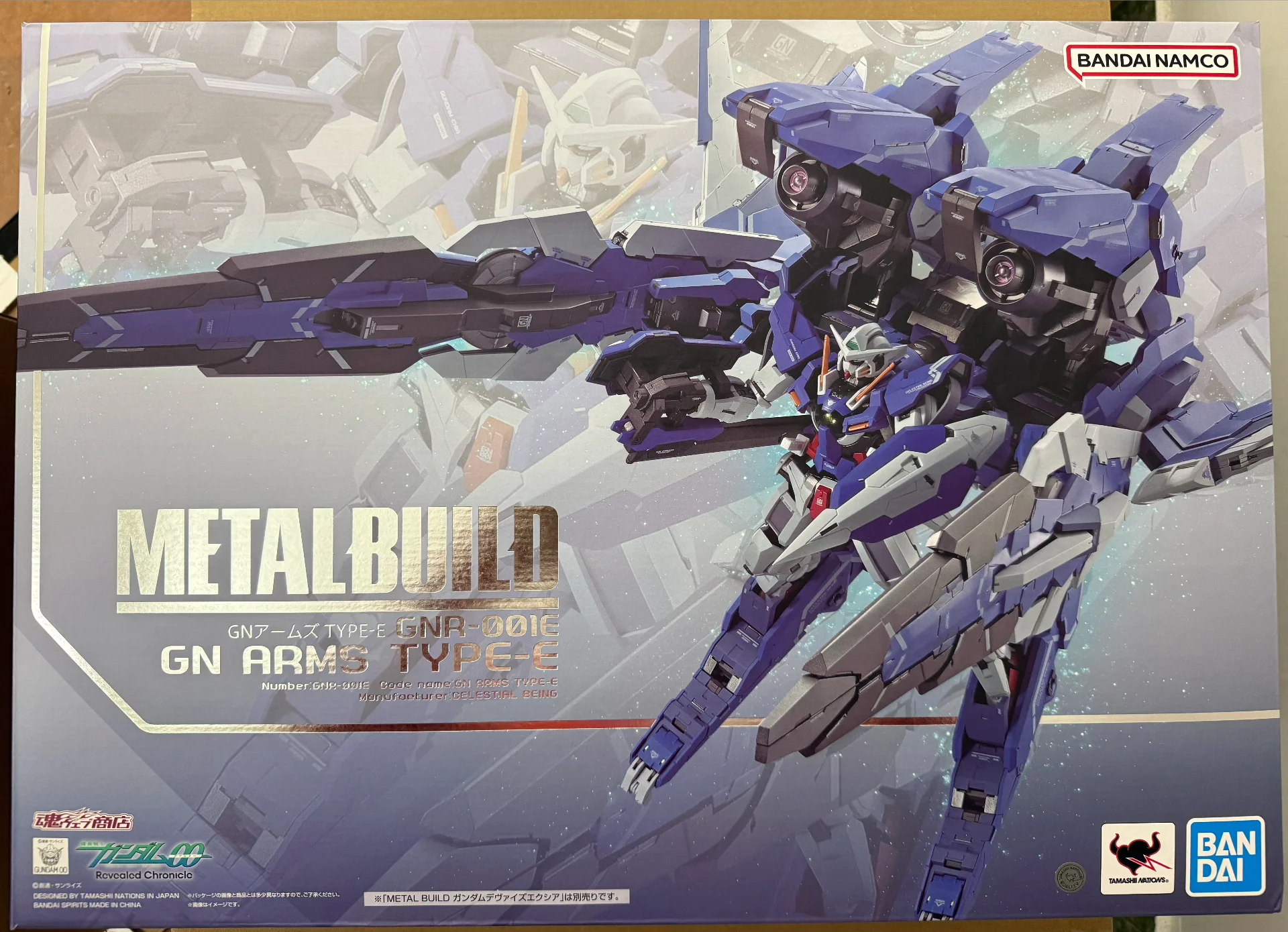 BANDAI Mobile Suit Gundam 00  METAL BUILD GN ARMS TYPE-E GN+GNR-001E GUN-001+GNR-001E GN ARMOR TYPE-E   Authentic  Figure Model