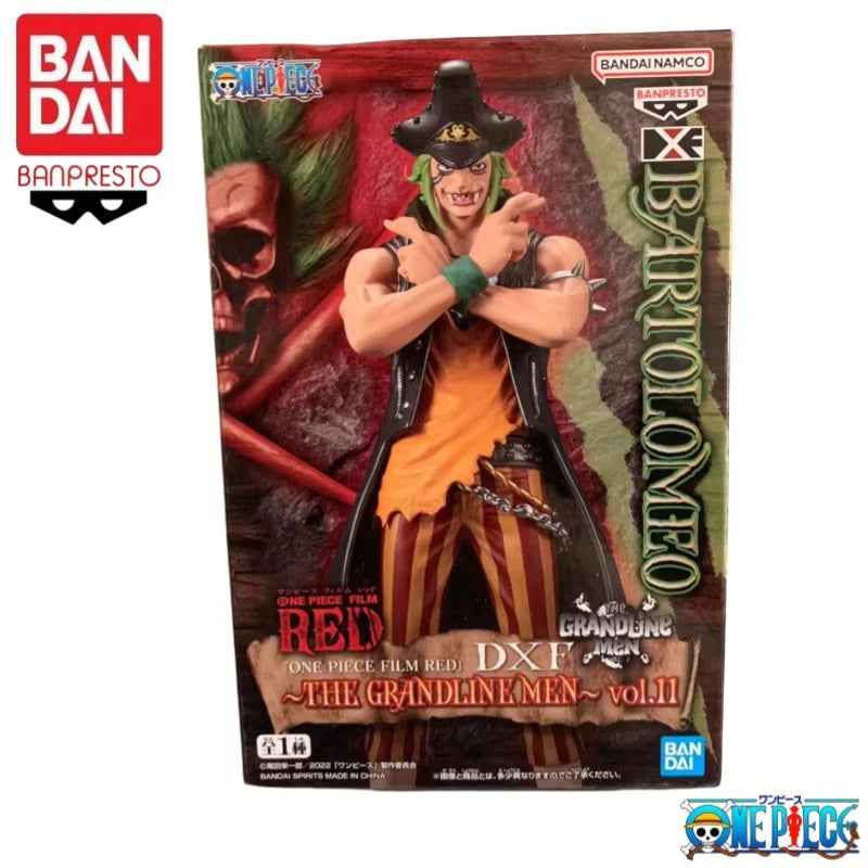 Bandai Original One Piece Anime Banpresto DXF RED Monkey D. Luffy King Bartolomeo Garage Modellpuppe, neu und originalverpackt