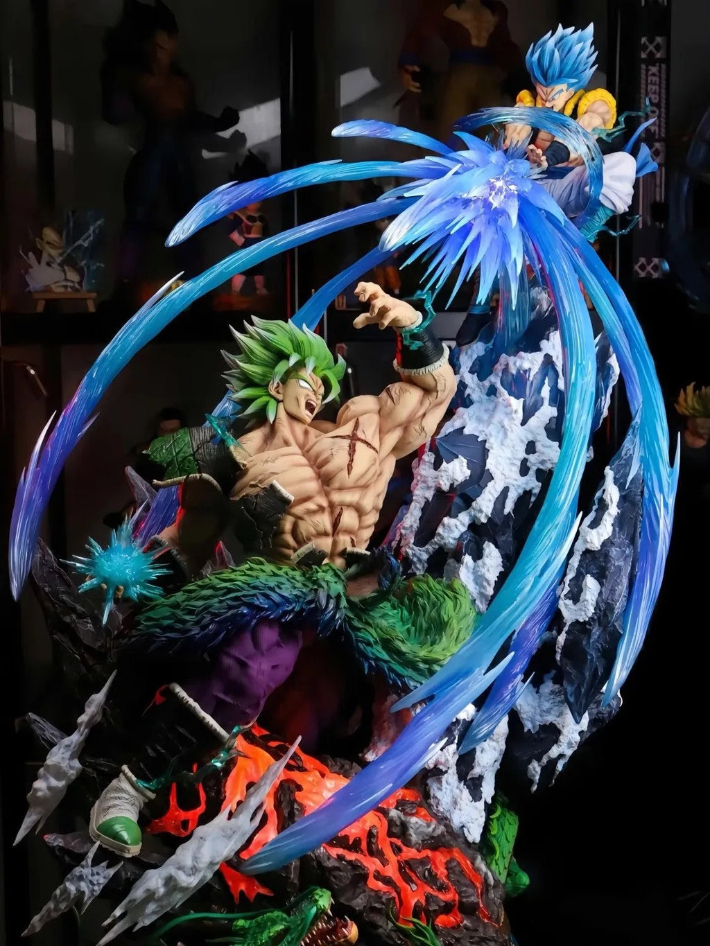 52cm New Dragon Ball Anime Figure Broli VS Gogeta Peripheral Resin Model Scene Statue Collect Decoration Ornaments Gifts Toys