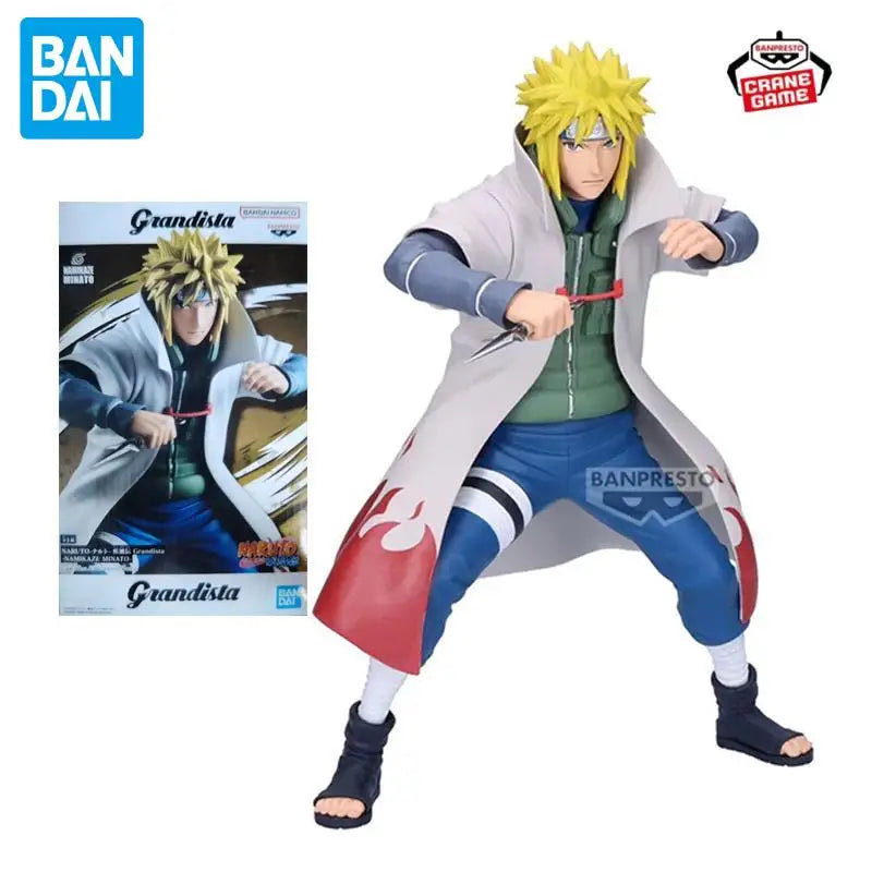In Stock Bandai Original Naruto Namikaze Minato Anime Figures Action Model Cartoon Dolls Desktop Toys Ornaments Festival Gifts