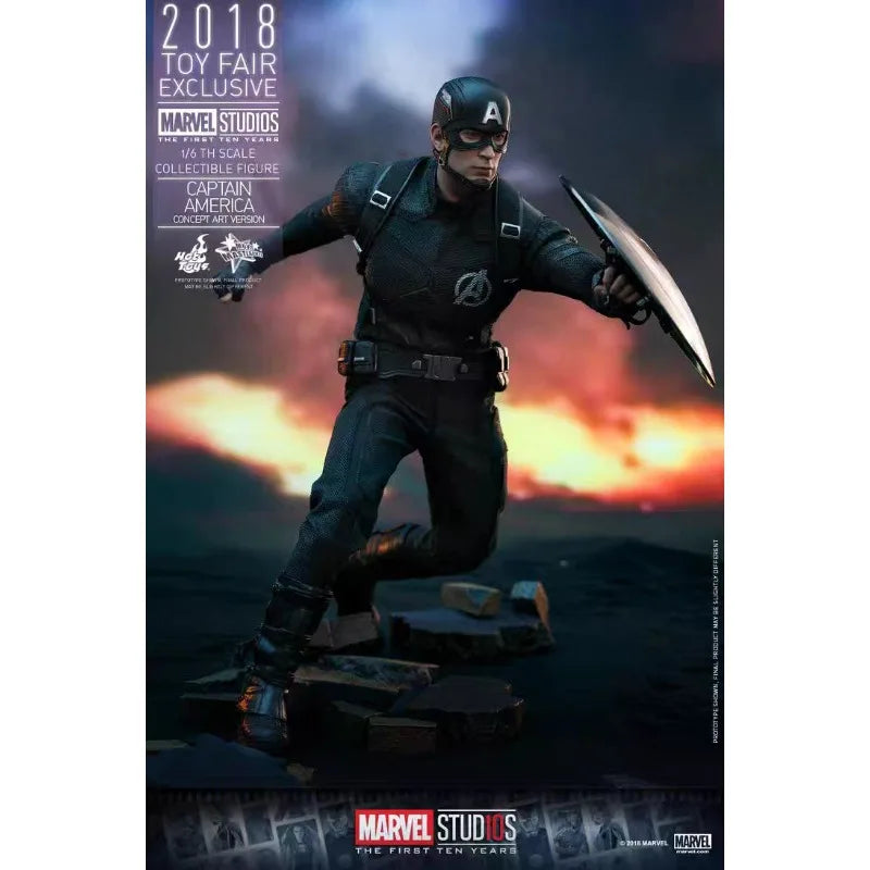 Original Hot Toys Marvel MMS488 Captain America Concept Art Edition Anime Figure Collection Toys Models