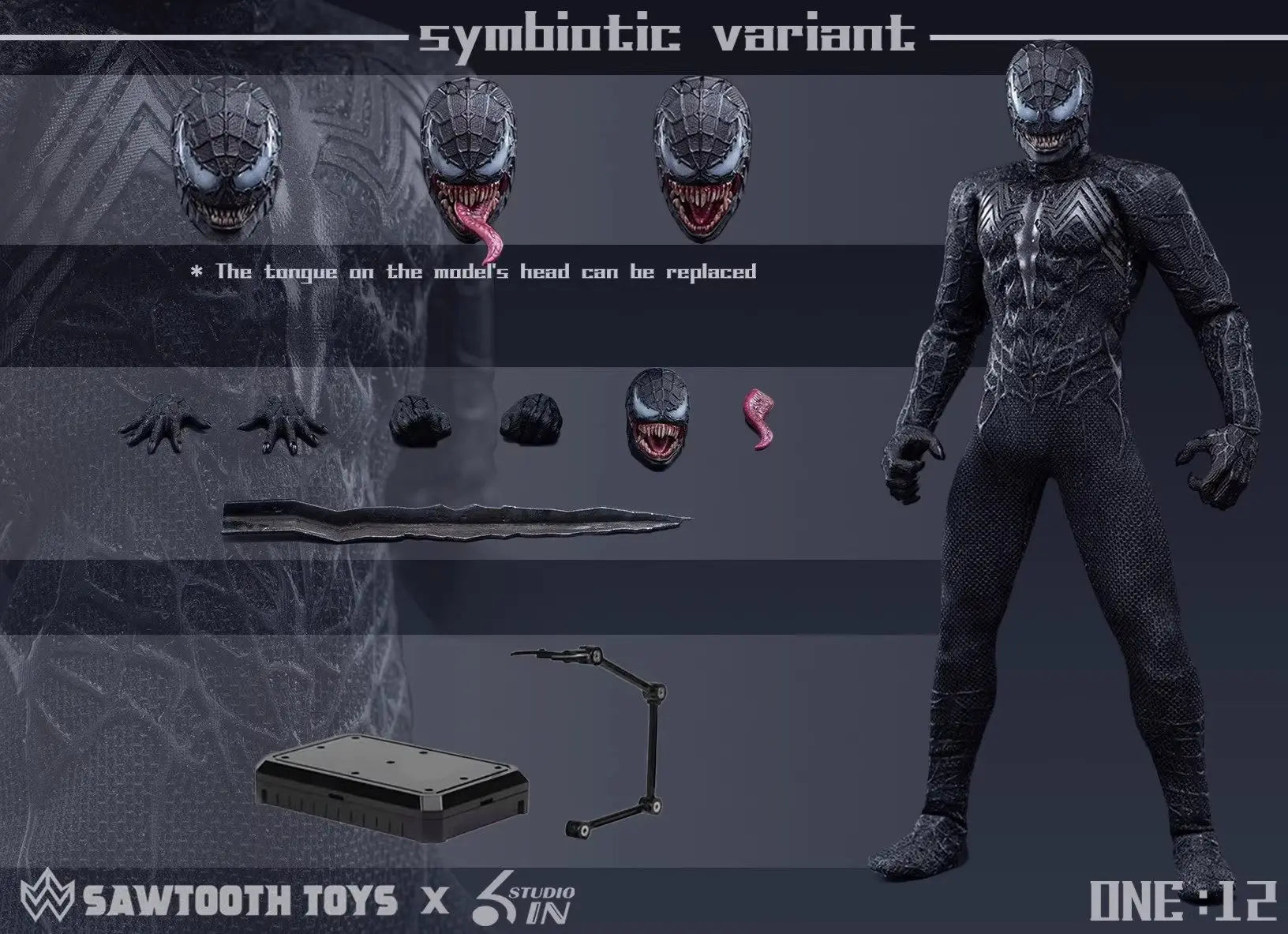 In Stock Original SAWTOOTH TOYS X 6in Studio STM-20251 Venom 1/12 Full Set Action Figure Model Toys