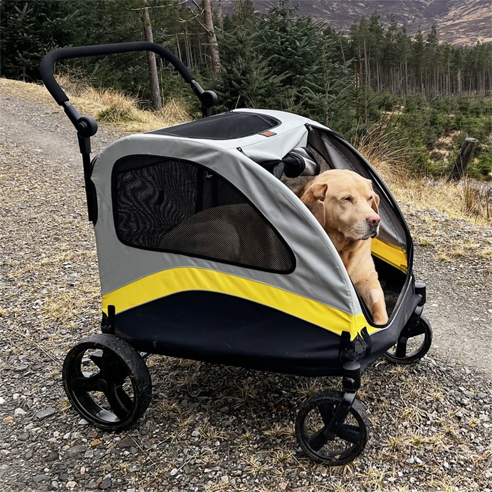 Premium Hundebuggy Kinderwagen 4 Rad Faltbarer Wagen Reisespaziergang Haustier Jogger Wagen Für Kleine Mittelgroße Große Hunde