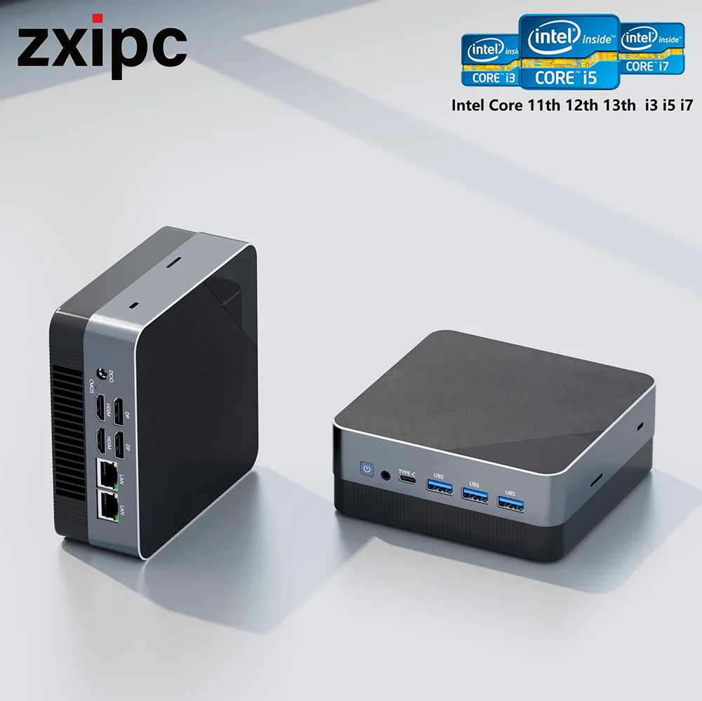Mini-PC-Computer Gaming Intel Core i3 115G4 i5 1340P 1335U CPU NUC Büro DDR4 NVMe Gaming Mini-Computer HDMI VGA Vier Display 