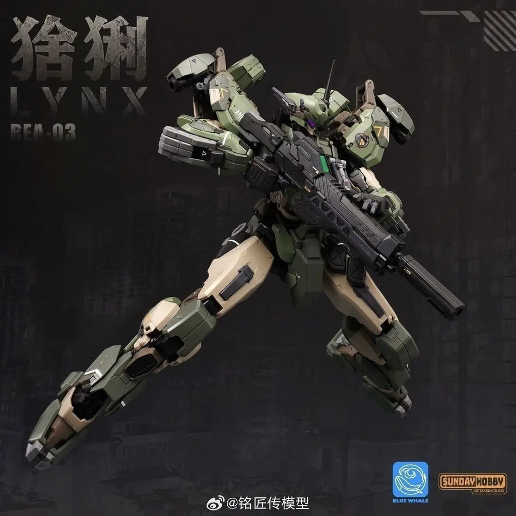 In stock MingjiangZhuan BLUE WHALE REA-03 L.Y.N.X Eurasian Lynx Assembly Model Kit SUNDAY HOBBY Blue Whale Series Toy Gift
