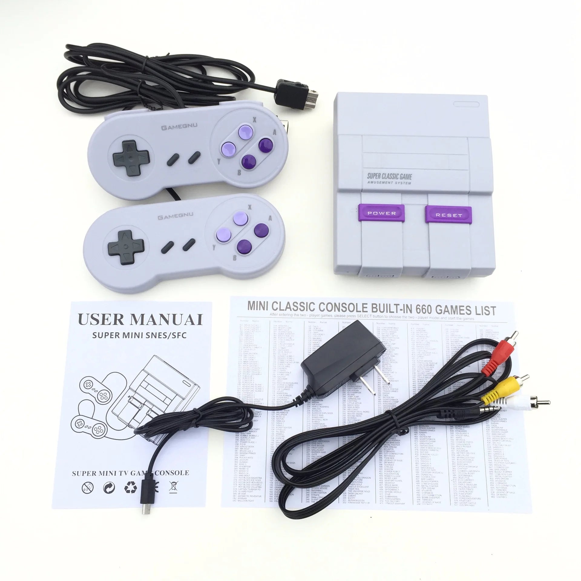 Super Classic MINI SFC TV Handheld Mini Tragbare Spielkonsolen Entertainment System für NES SNES Spielekonsole (660 Spiele)