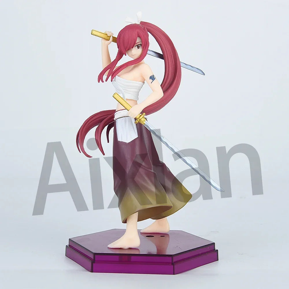 Aixlan Erza Scarlet Figur, 19 cm, Dämonenklinge, Rot, Sakura, keine PVC-Actionfigur, Amin, Geburtstagsgeschenk, Sammlerfigur