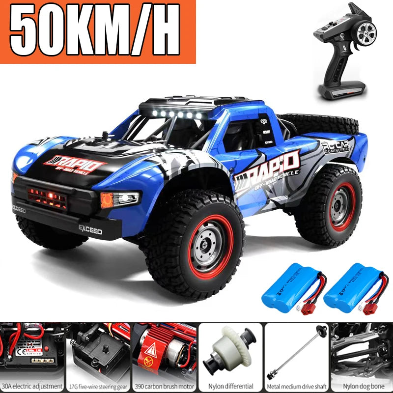 Rc Кола Off Road 4x4 50 км/ч или 75 км/ч Високоскоростна безчеткова моторна Monster Truck 1/16 Пустинни/Снежни състезателни колички за дрифт играчки за момчета