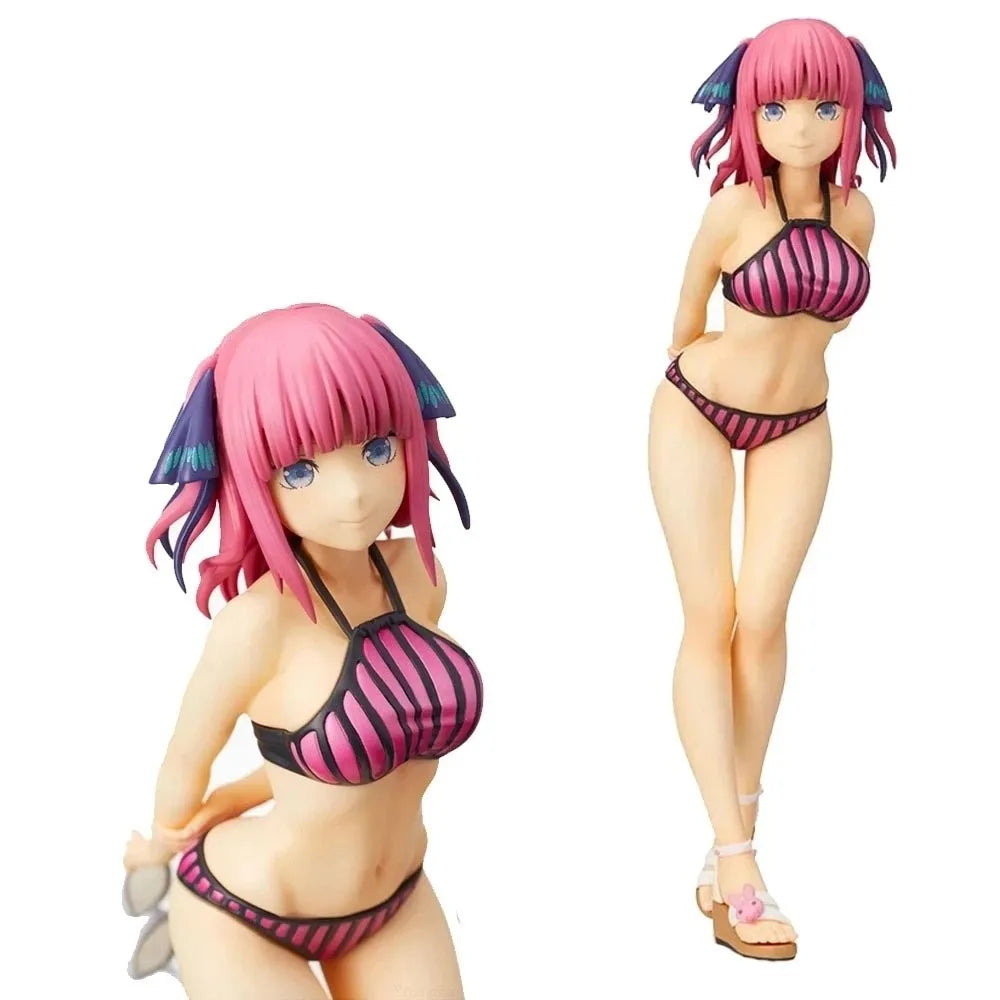 20CM Anime The Quintessential Quintuplets Figure Sexy Swimsuit Standing Nakano Nakano Miku Model Static Toys Collection Doll