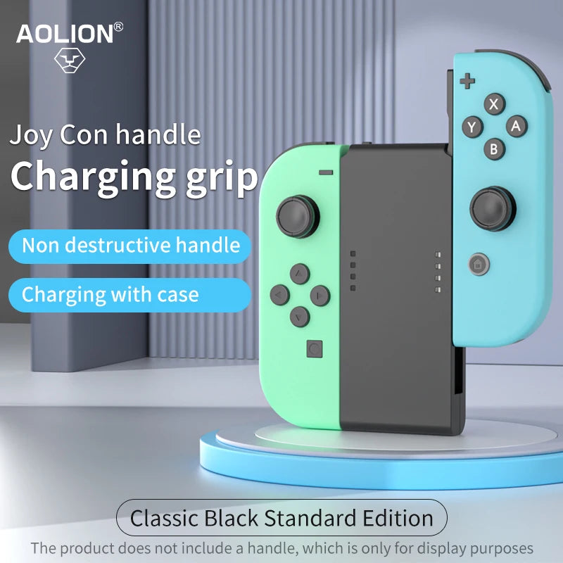 AOLION Portable Switch joncon Charging Grip Compatible With OLED 3400mAh Ultra Long Battery Life Stylish Gaming Accessory