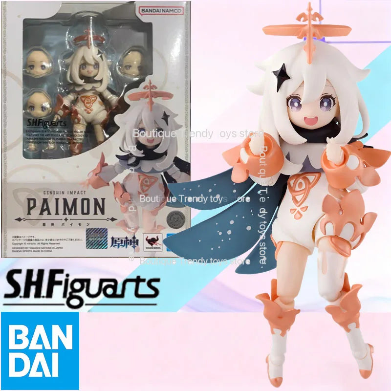 In Stock BANDAI Original S.H.Figuarts GENSHIN IMPACT PAIMON SHF Action Figure Model Gift for Kids