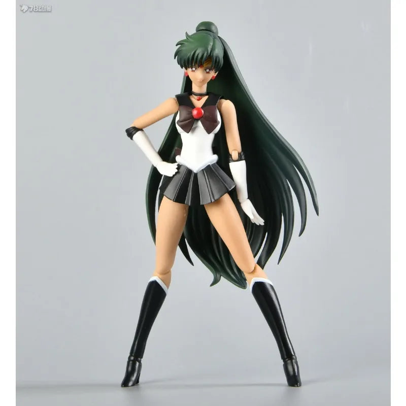 BANDAI Genuine S. H. Figuarts Series Movable Toys Pretty Girl Warrior Series Sailor Pluto and Sailor Saturn Collectibles Gift