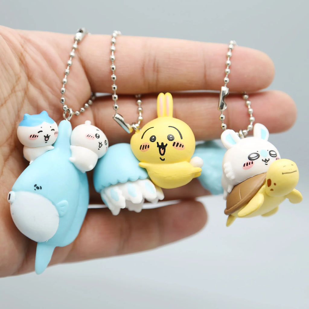Chiikawa Cute ちいかわ Doll Toy Usagi うさぎ Hachiware ハチワレ Key Chain Pendant Bag Zipper Decoration Gift Pvc Figure Ornament