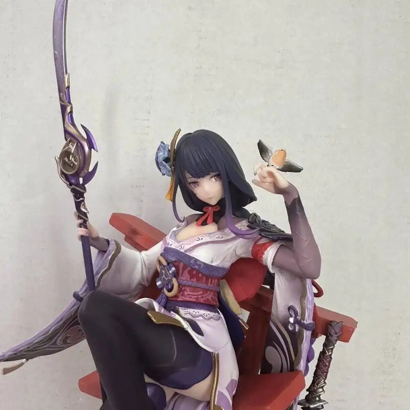 35cm Genshin Impact Figure Raiden Shogun Sitting Position Anime Collectible Model Desktop Decorations Holiday Gifts Kids Toys