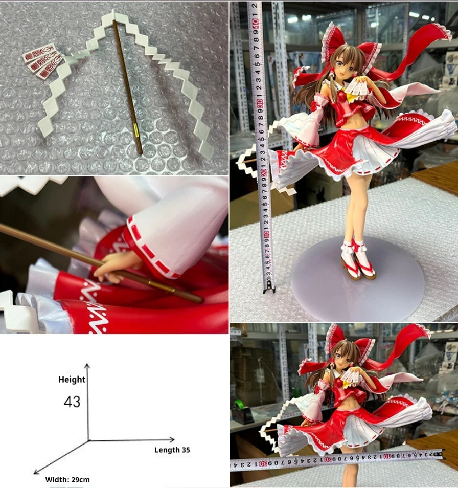 XH AY Studio Touhou Project Hakurei Reimu 1/4 Scale Standing Pose Figure, 41cm Jumbo Shrine Maiden Model PVC Statue Collectible