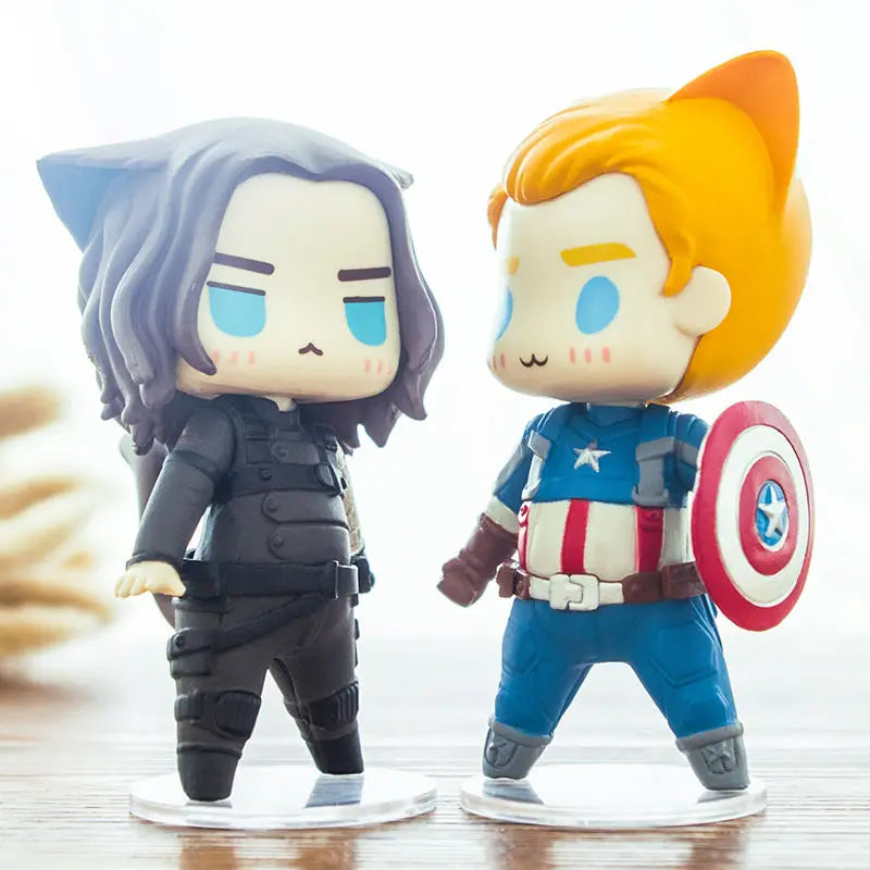 Captain America Winter Soldier Spiderman Q Edition Spider-Man hand-made office figure creative personality car desktop ornaments