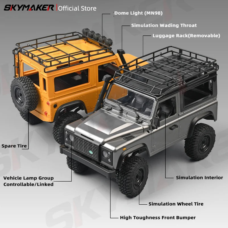Neues MN99s MN98 1:12 MN-Modell RTR-Version RC-Auto 2.4G 4WD RC Rock Crawler Defender Fernbedienungsauto 1/12 RC-LKW-Autos Spielzeug