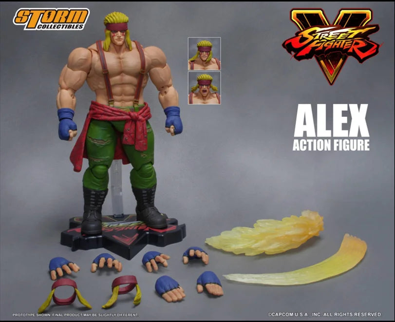 Storm Toys Original 1/12 Street Fighter 5 Alex ALEX Three Head Carving Game Mobile Doll Model Handmade Toy Gift Collection